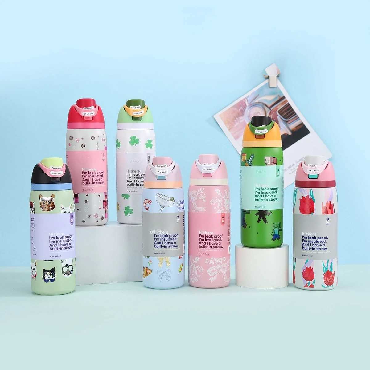 Fashionable cup O-Wa 32oz 24oz Vacuum Thermos Unbreakable Stainless Steel Water Bottle for Camping Gym Off Hot Cold Y251110