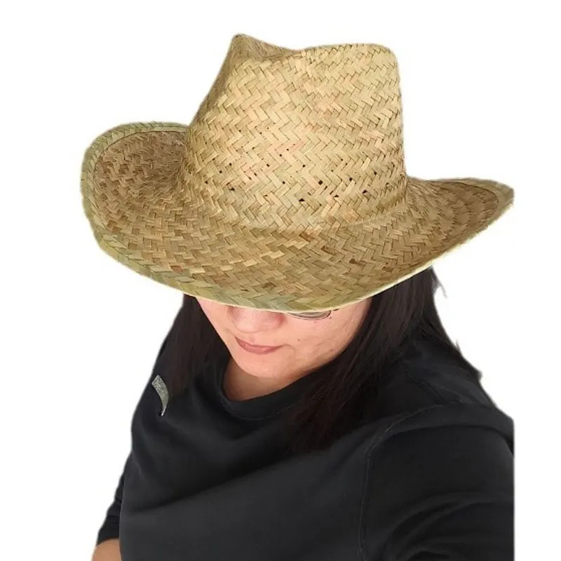 Wide Brim Straw Hat Western Cowboy Hat Fashion Trend Beache Hiking Cowboy Straw Cap for Men and Women 250409