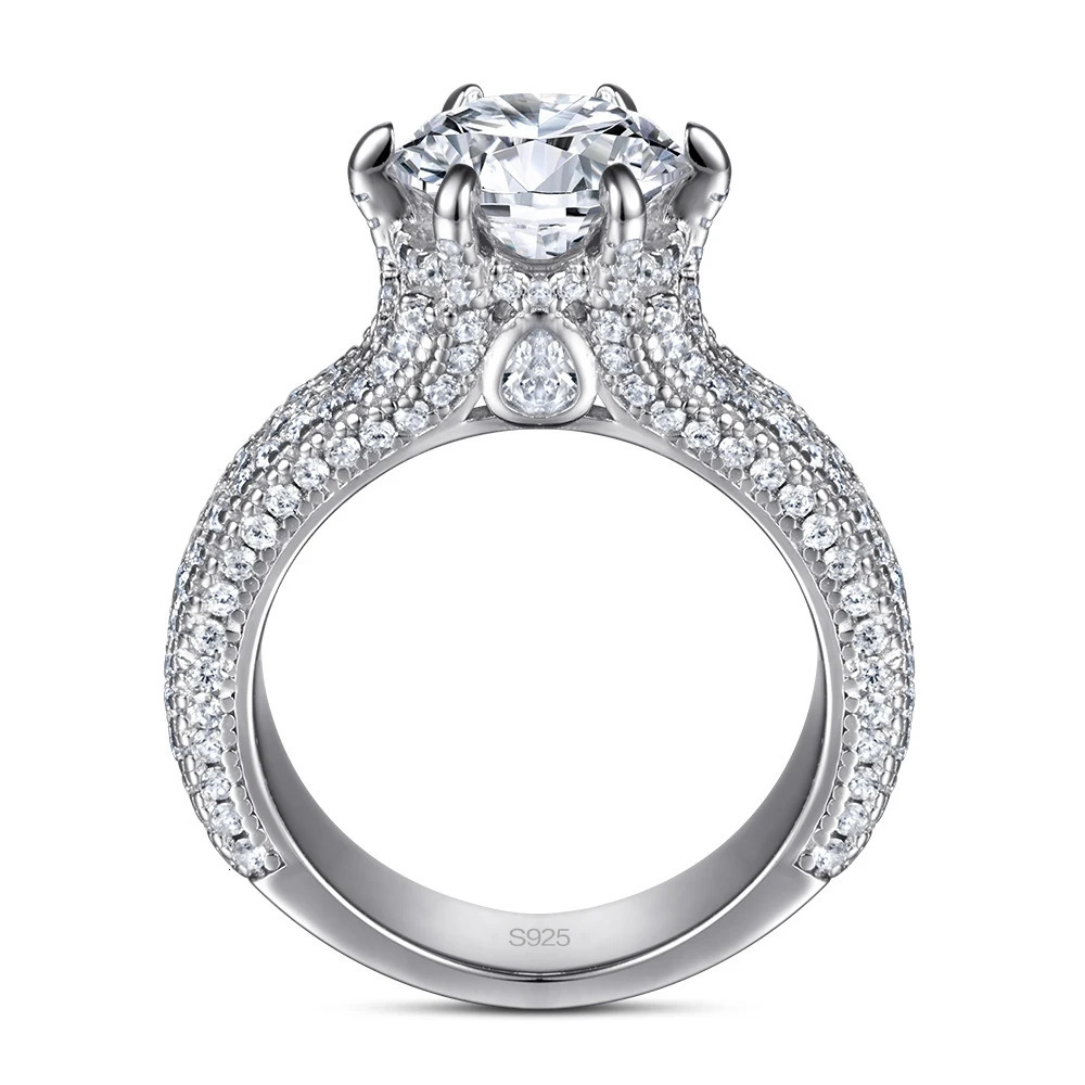 Joycejelly 2ct Colorful Rings for Women Sterling Silver 925 Jewelry Wedding Bands GRA Certified Gift for Wife 251103