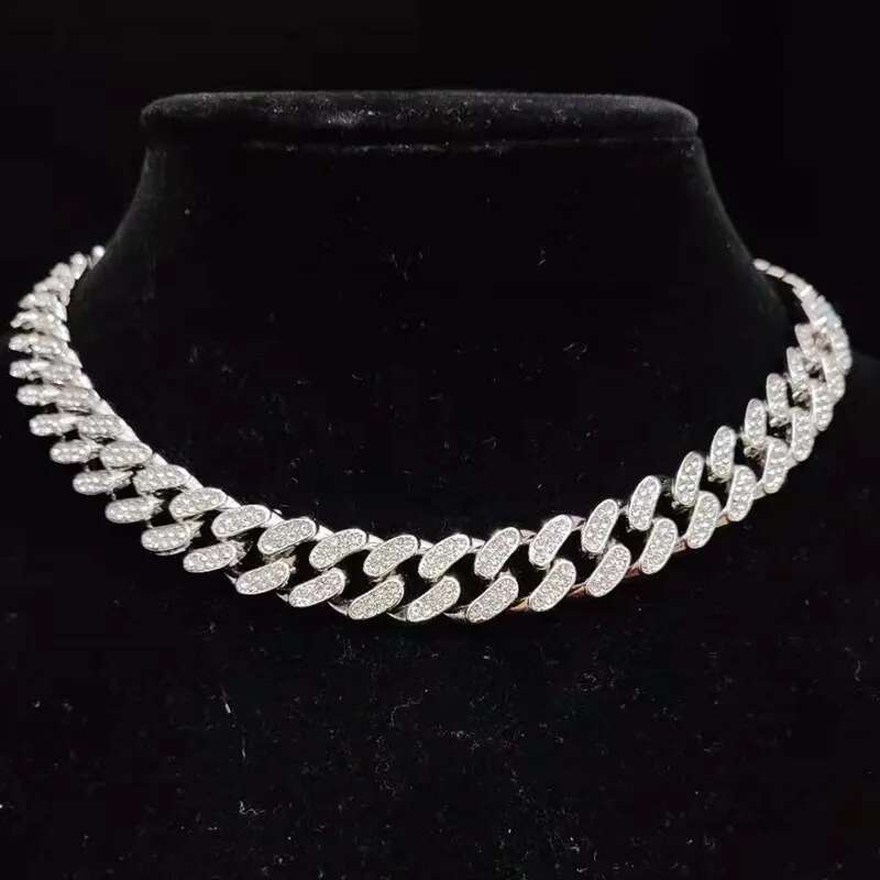 Men Women Hip hop Iced Out Bling chain Necklace 13mm Miami Cuban Chains HipHop Necklaces Fashion Charm Jewelry
