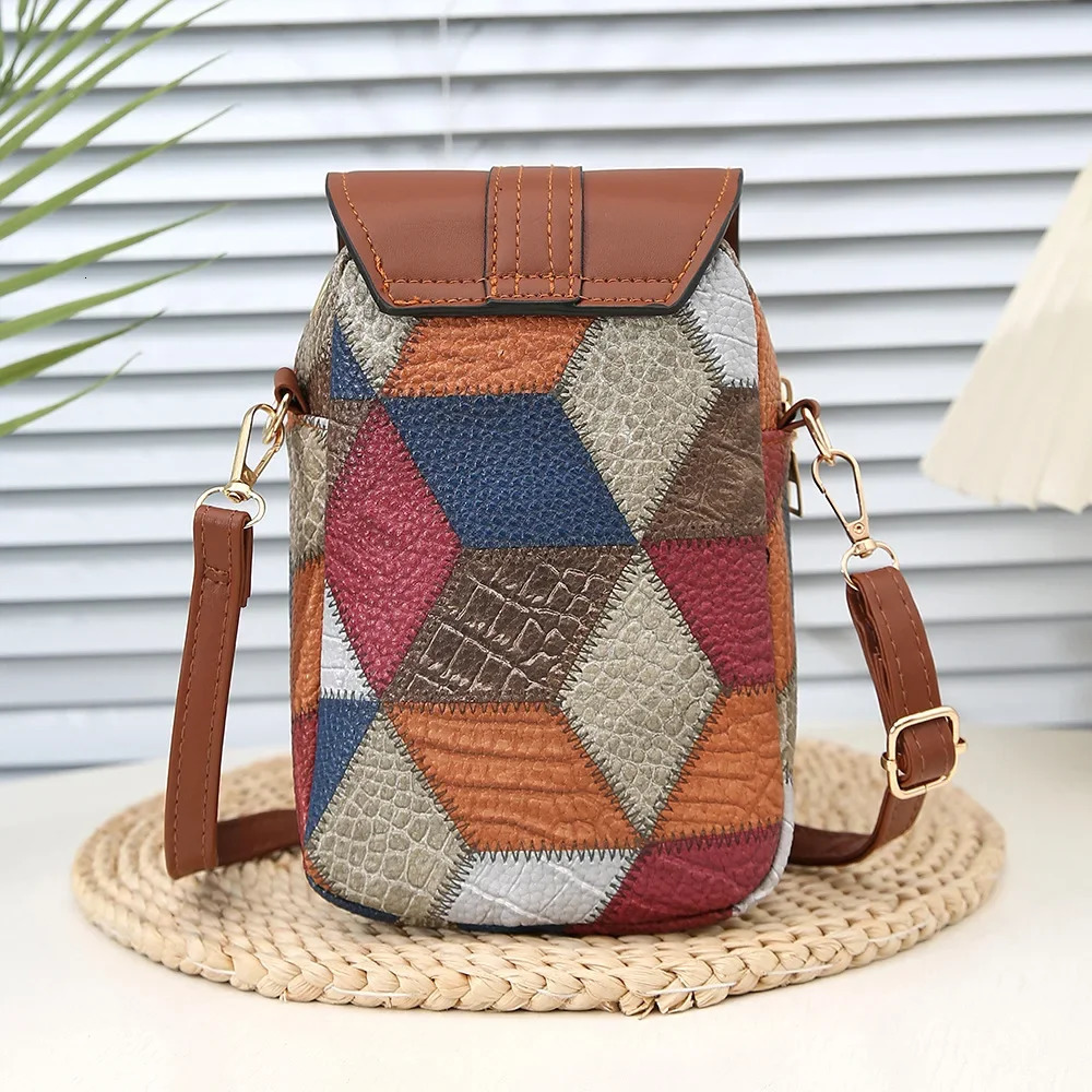 Retro Fashion Phone Purse PU Multi-Layer Simple Stylish Coin Wallet Crossbody Bag Trendy Shoulder Bag for Women R251110