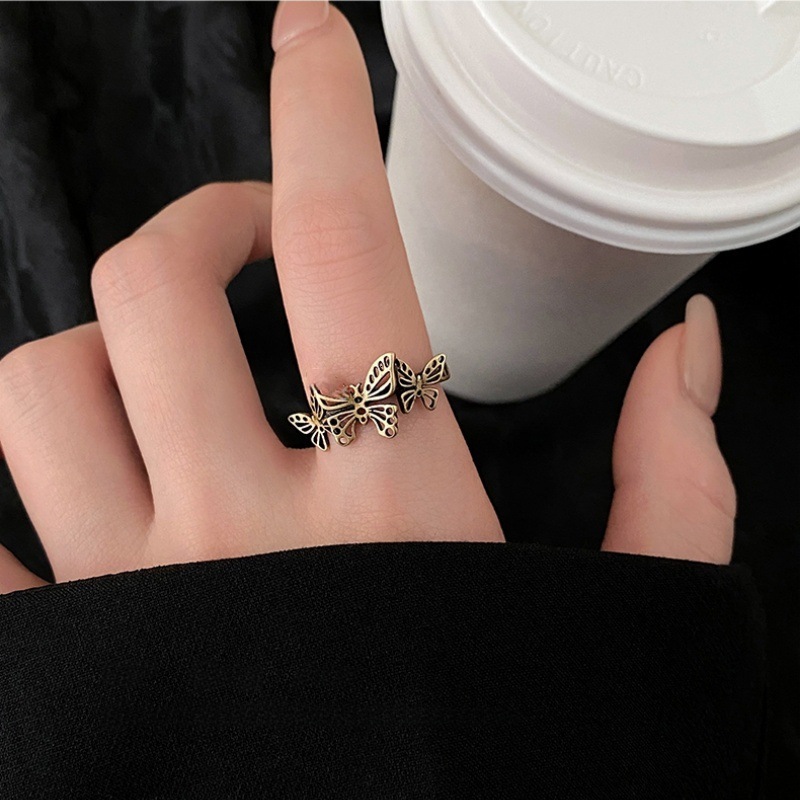 Vintage Bird Collection Vintage Bird Fashion Ring Ring For Women Designer Ring Retro Brushed Red Heart Buchi Style Index Finger Ring