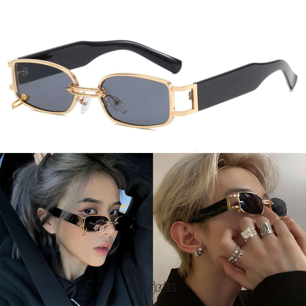 Trendy Buckle 2026 New Sunglasses Small Frame Metal Square Fashionable Stylish Personality Sun glasses for Men and Women