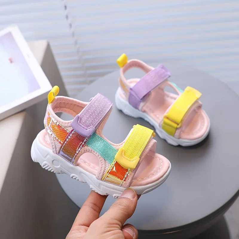 Childrens girls sports sandals open toe new summer new color matching Versatile anti slip boys sandals casual childrens shoe mesh Z250410