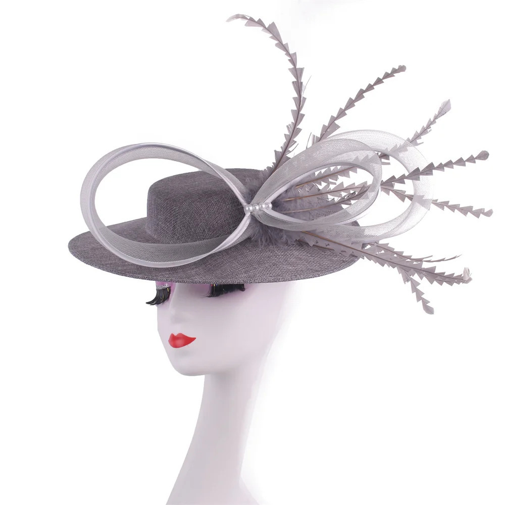 Women Church Fascinator Feathers Hat Kentucky Party Pillbox Cap Wedding Elegant Ladies Wedding Headpiece Event Nigh Tea Chapeau 250409