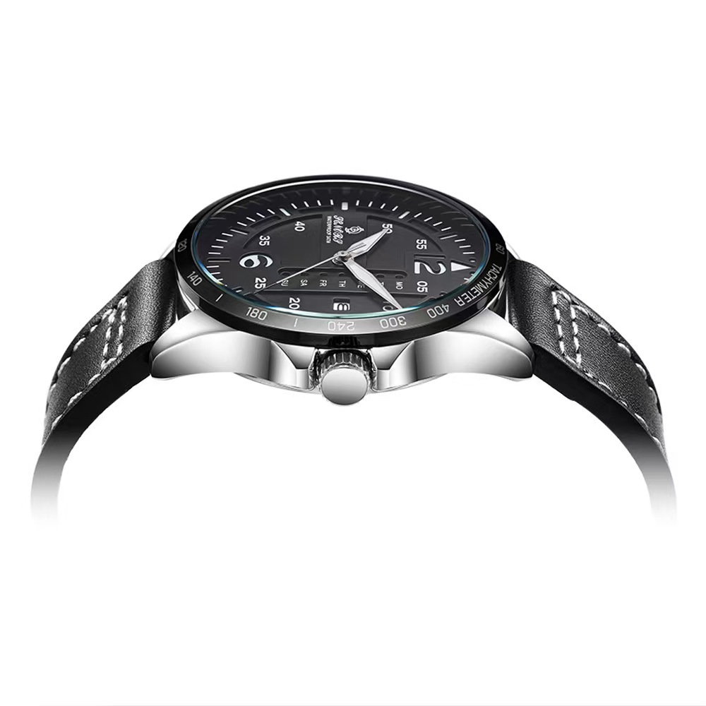 Elegant Timepiece: Unisex Designer Leather Band Caliber with Two-Tone Finish, Military Precision Accurate Hands