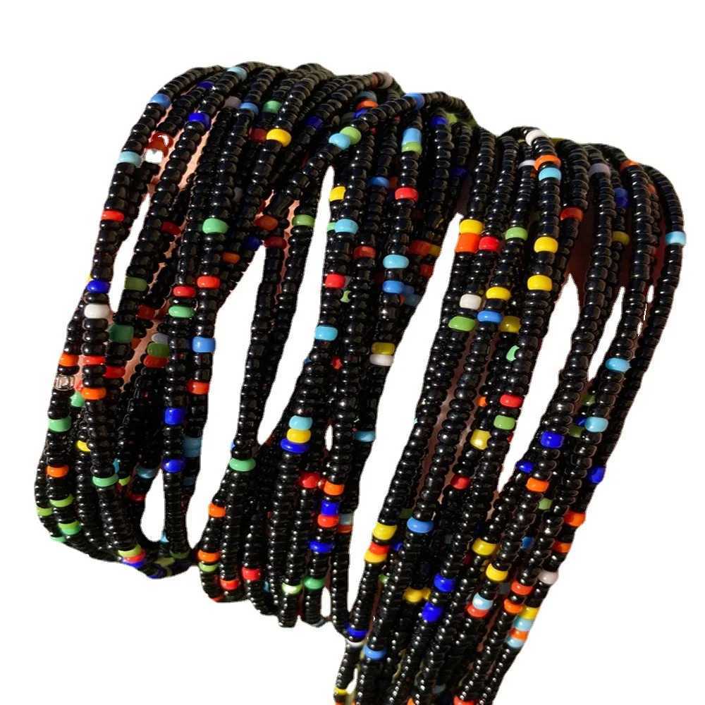 Colorful elastic waist and abdomen chain African belly chain waist bead body chain warm girls body summer bohemian jewelry accessories X250410