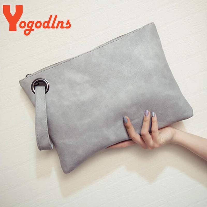 Yogodlns Fashion solid womens clutch bag leather women envelope evening female Clutches Handbag 251110