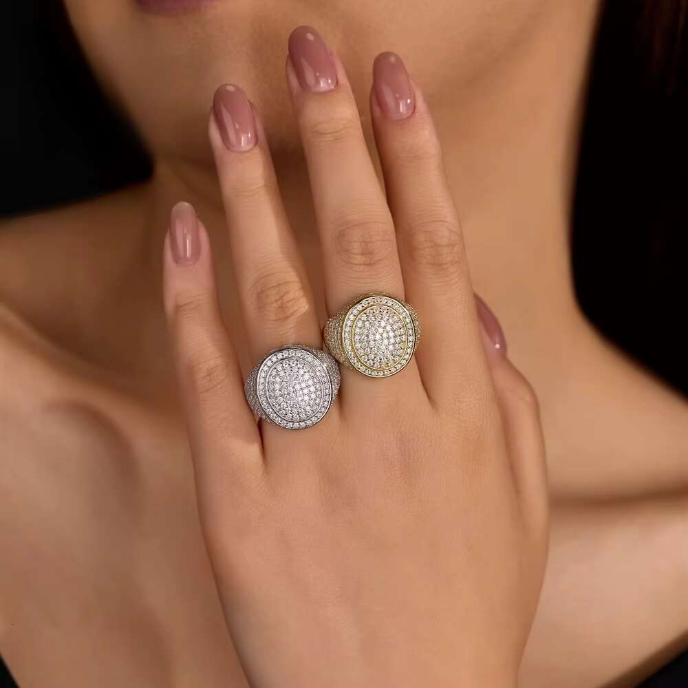 Sandstone Solid 925 silver Ring Men's Fashion Wholesale Hip Hop Accessories