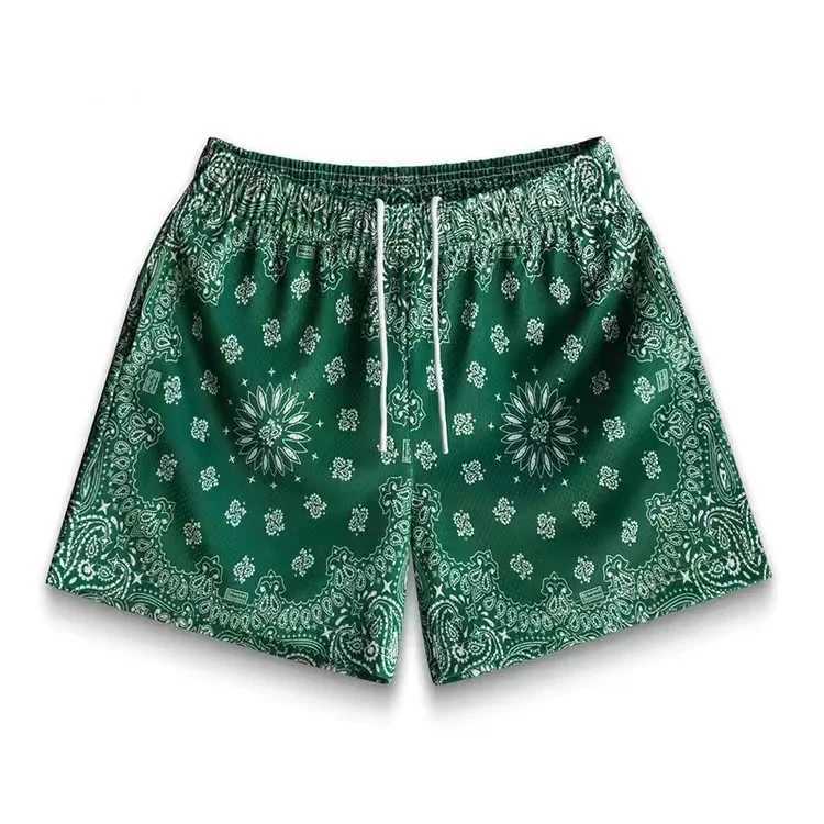 Paisley shorts summer pants beach sports basketball hot training printed flower hip-hop loose fit suitable for freestyle X250410
