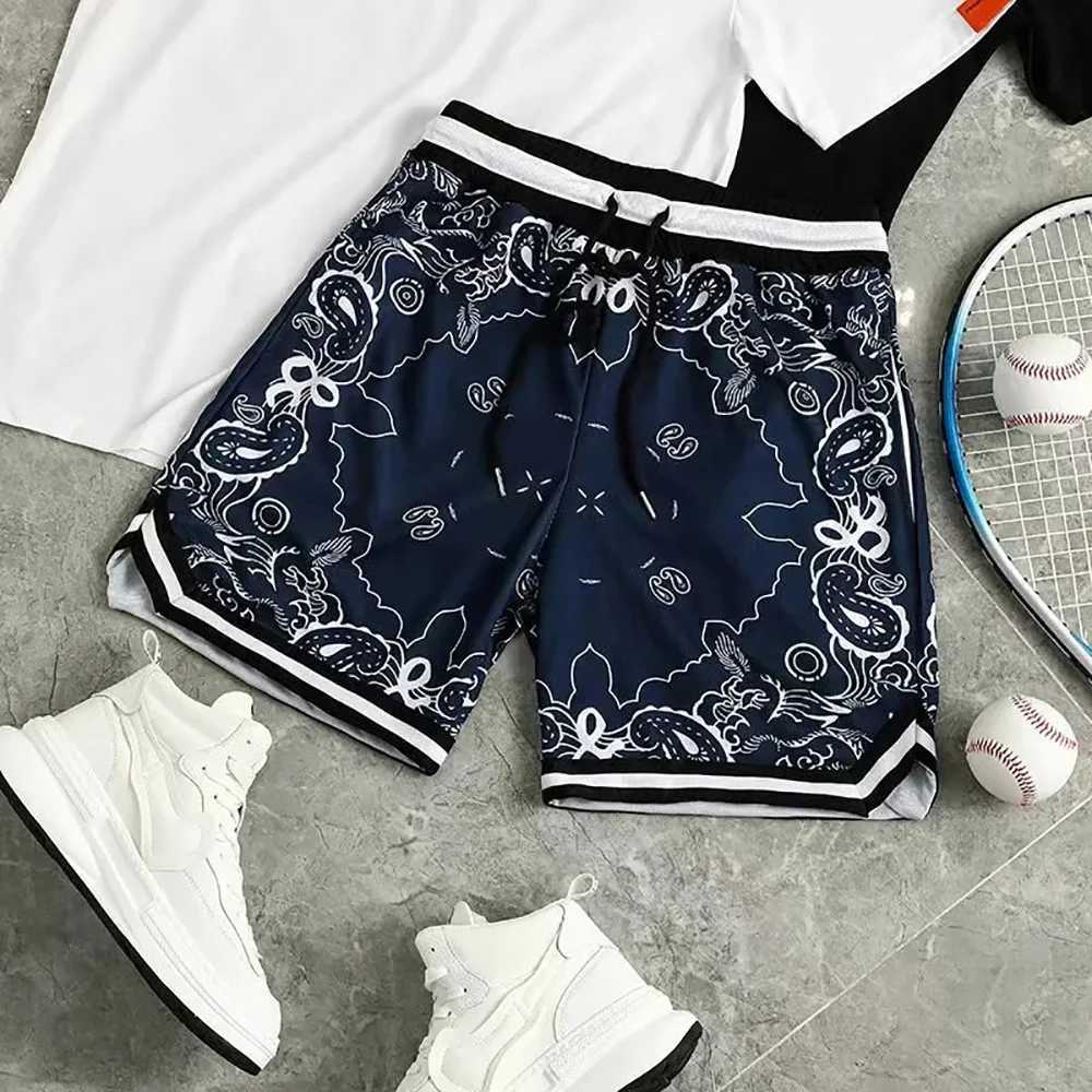 Summer mens retro beach shorts childrens fashion training sports shorts ethnic style floral printed shorts casual streetwear X250410