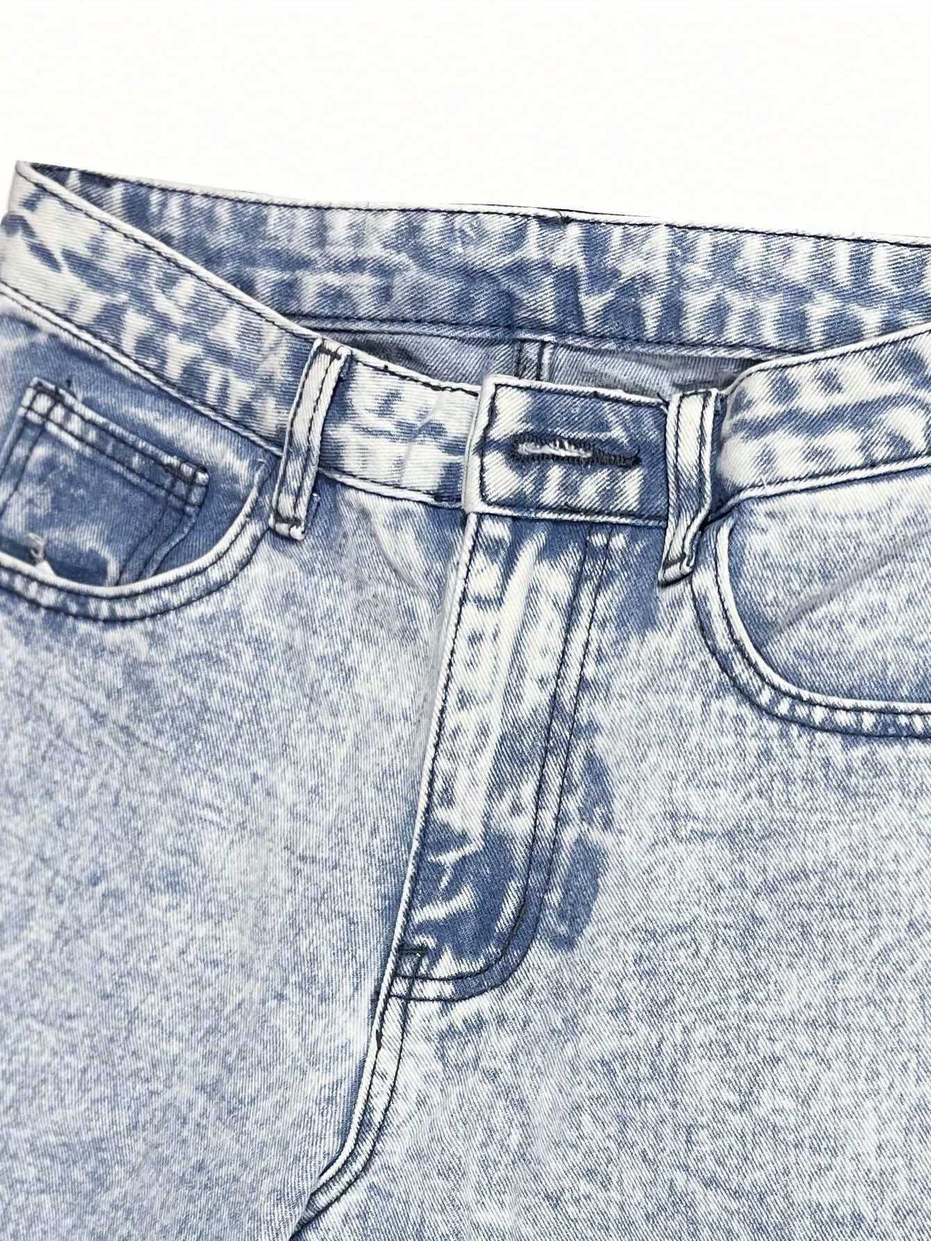 Teenage girls casual simple cute sweet and elegant pocket design pink bow embroidered washed jeans suitable for vacation C251110