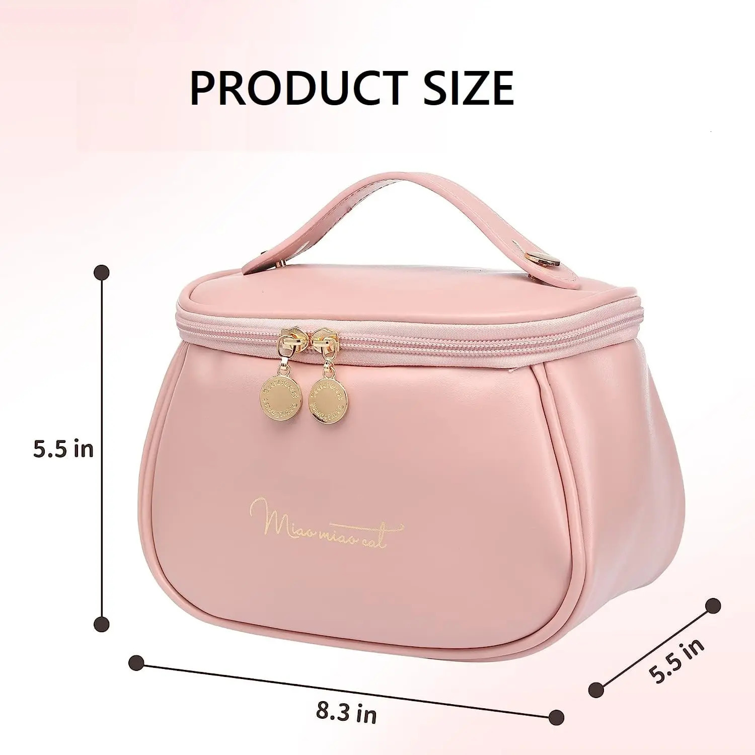 Large Capacity Cosmetic Travel Bag Womens Makeup Travel Bag Portable Leather Cosmetics Bag Makeup Storage Bags with Handle 251110