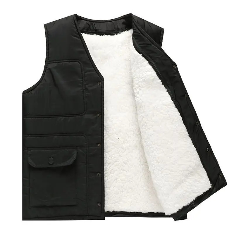 Winter Fur Vest Bodywarmer Men Thicker V-collar Button Zipper Wool Dog Hair Warm Vest Selling Winter Jacket 251105