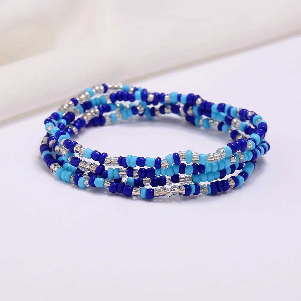 Popar Mti layer handmade colored R-bead beach summer fashion waist chain X250410