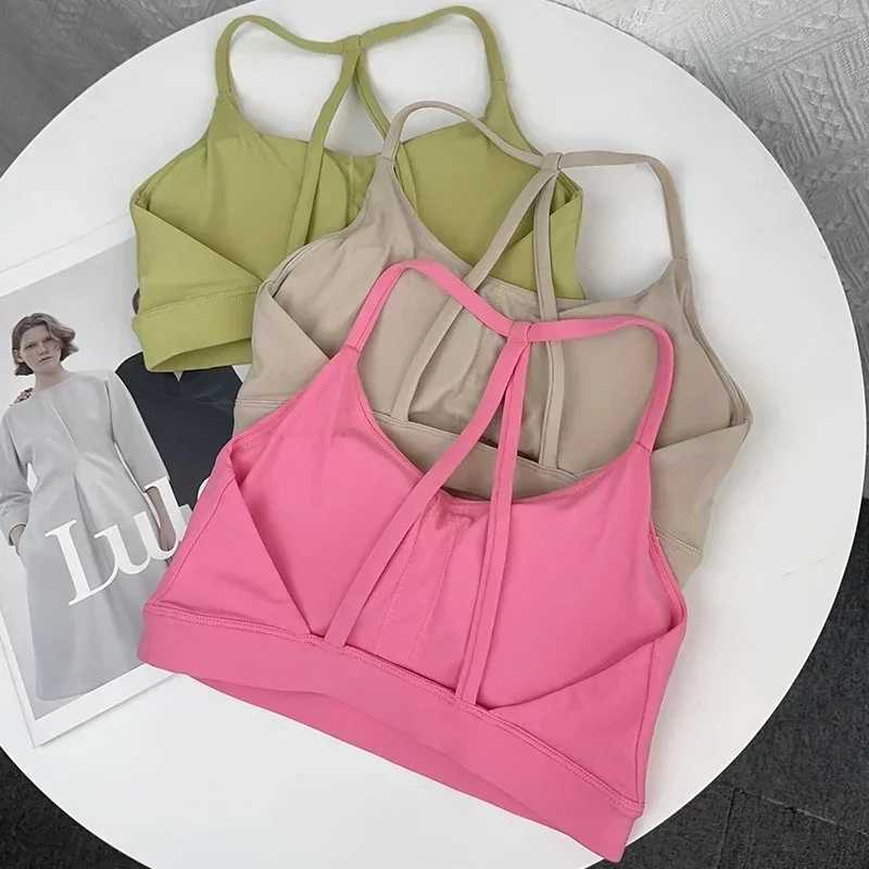 Womens fitness sports bra top sexy beauty back gym crop top shockproof fitness fast drying Pilates running yoga vest topXJ250410