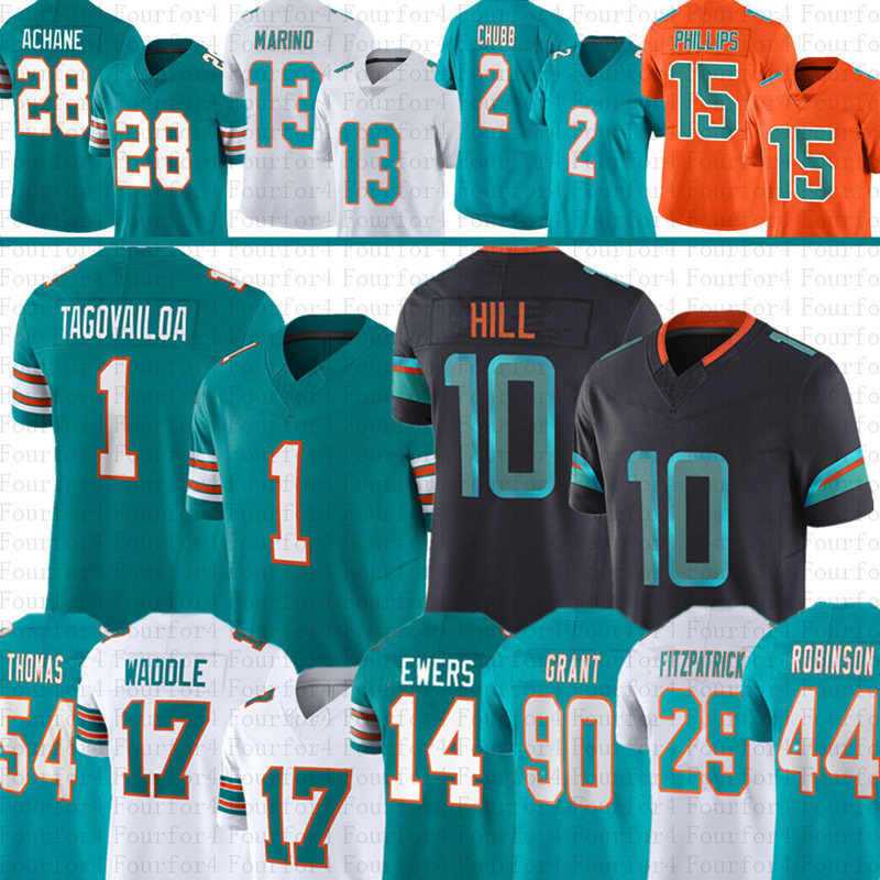 Tyreek Hill 1 Tua Tagovailoa Jaylen Waddle Football Jersey Devon Achane Bradley Chubb Dan Marino Chop Robinson Quinn Ewers Kenneth Grant Jaylen Wright