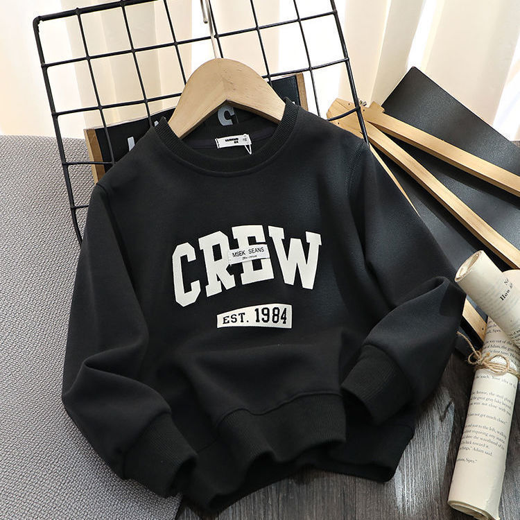 GS- Ddmyshoesvip Cotton Clothing Boys Letter Printed Hoodie Large Children S Loose Versatile Casual Western Style T Shirt Spring And Autumn Thin Top