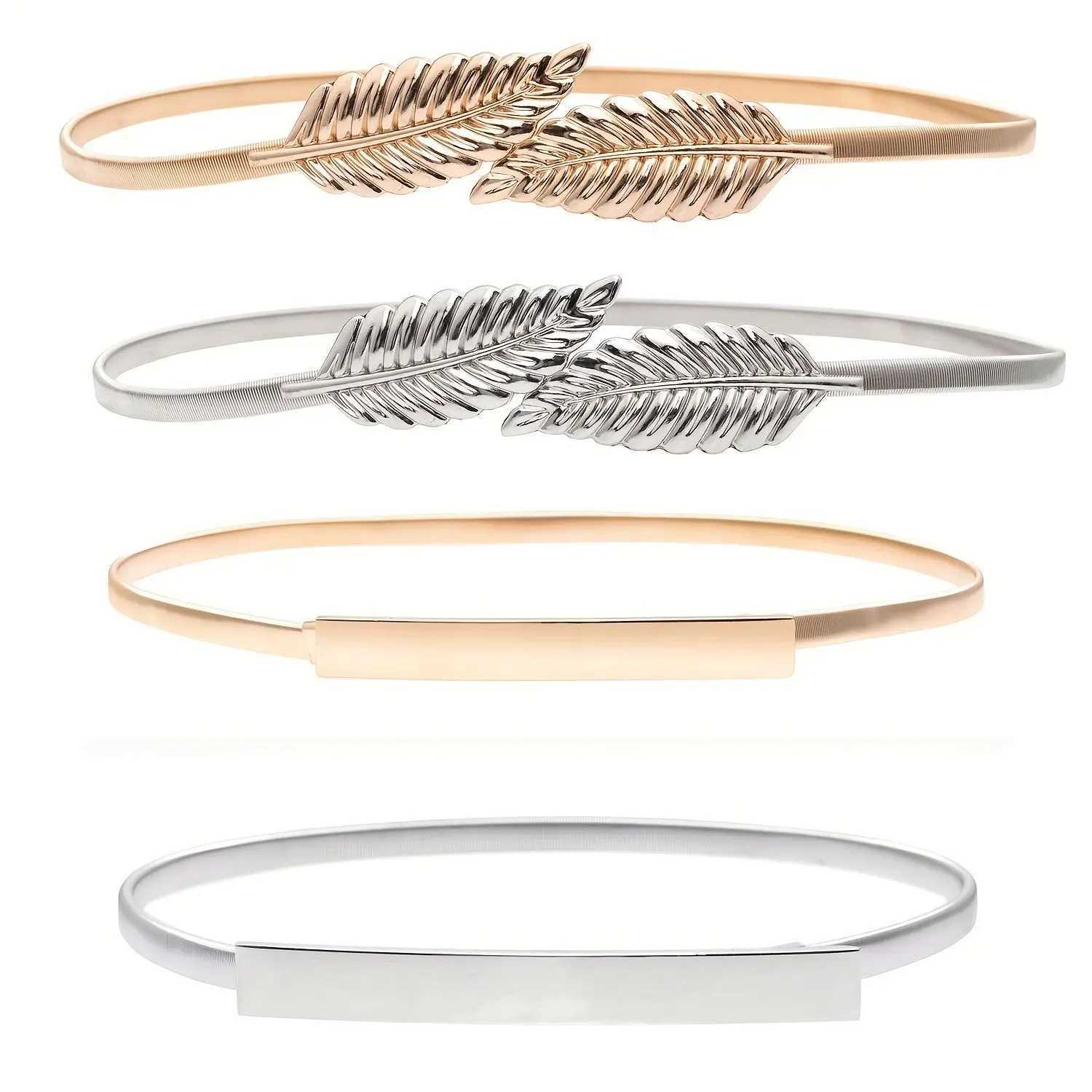 Silver Leaf Metal Belt for Wen Elastic Simple Elastic Fine Jewelry Fashion Chain Hook Waist Chain for Wen X250410