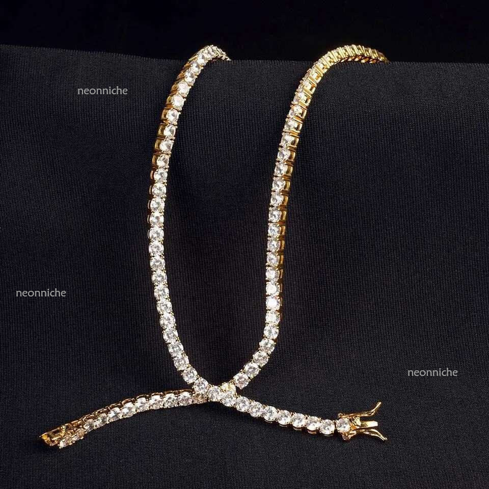 Bg Vvs Moissanite Sier Chain Charm Jewelry Sexy Iced Out Tennis Dia Necklace Men