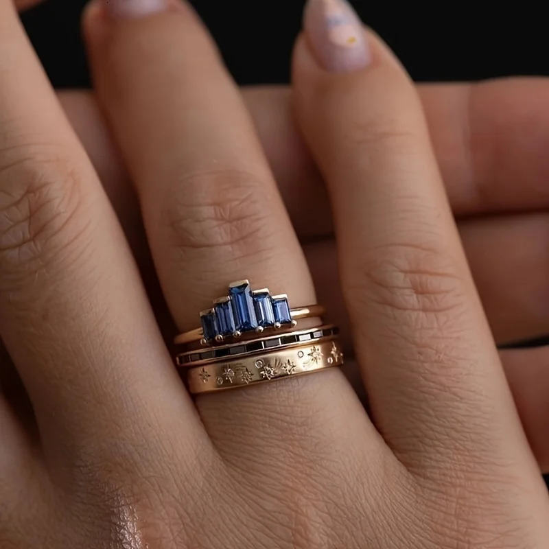 3-piece womens ring set set with synthetic cubic zirconia rings as an ideal gift for Christmas and Year 251110