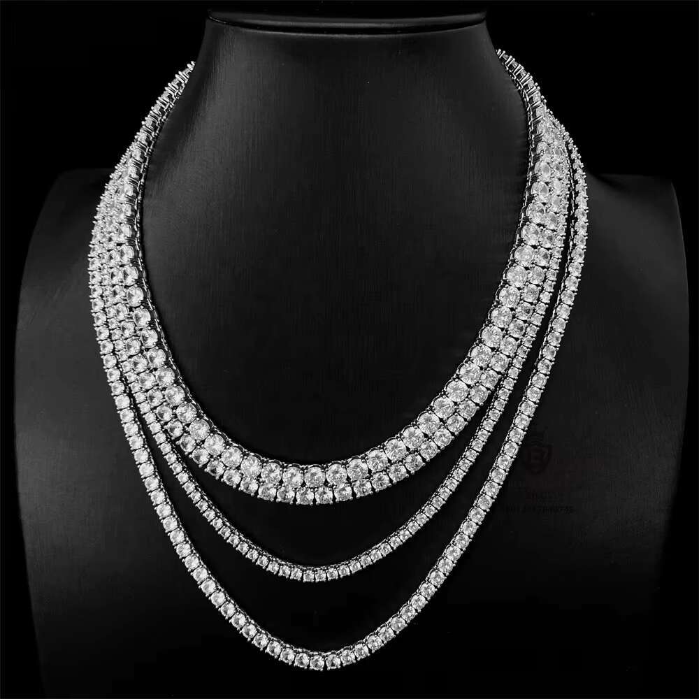 Ready to Ship Large Stock Best Price Iced Out Bling 925 Sterling Silver Moissanite Vvs Diamond Tennis Chain