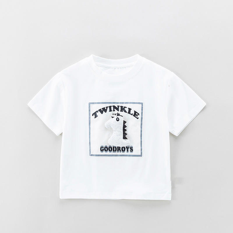 GS- Ddmyshoesvip Children S Thin Style Boys Short Top New Girls Dinosaur T Shirt Summer Half Sleeved Baby Clothes A