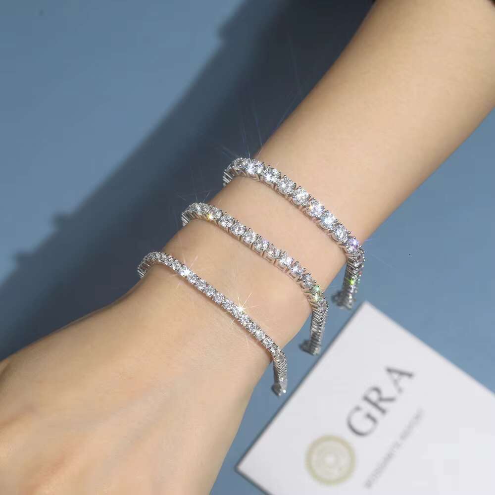 Wholesale Custom Fashion 925 Silver Lab Diamond GRA Moissanite Moissanite Tennis Sterling Bracelet for Men