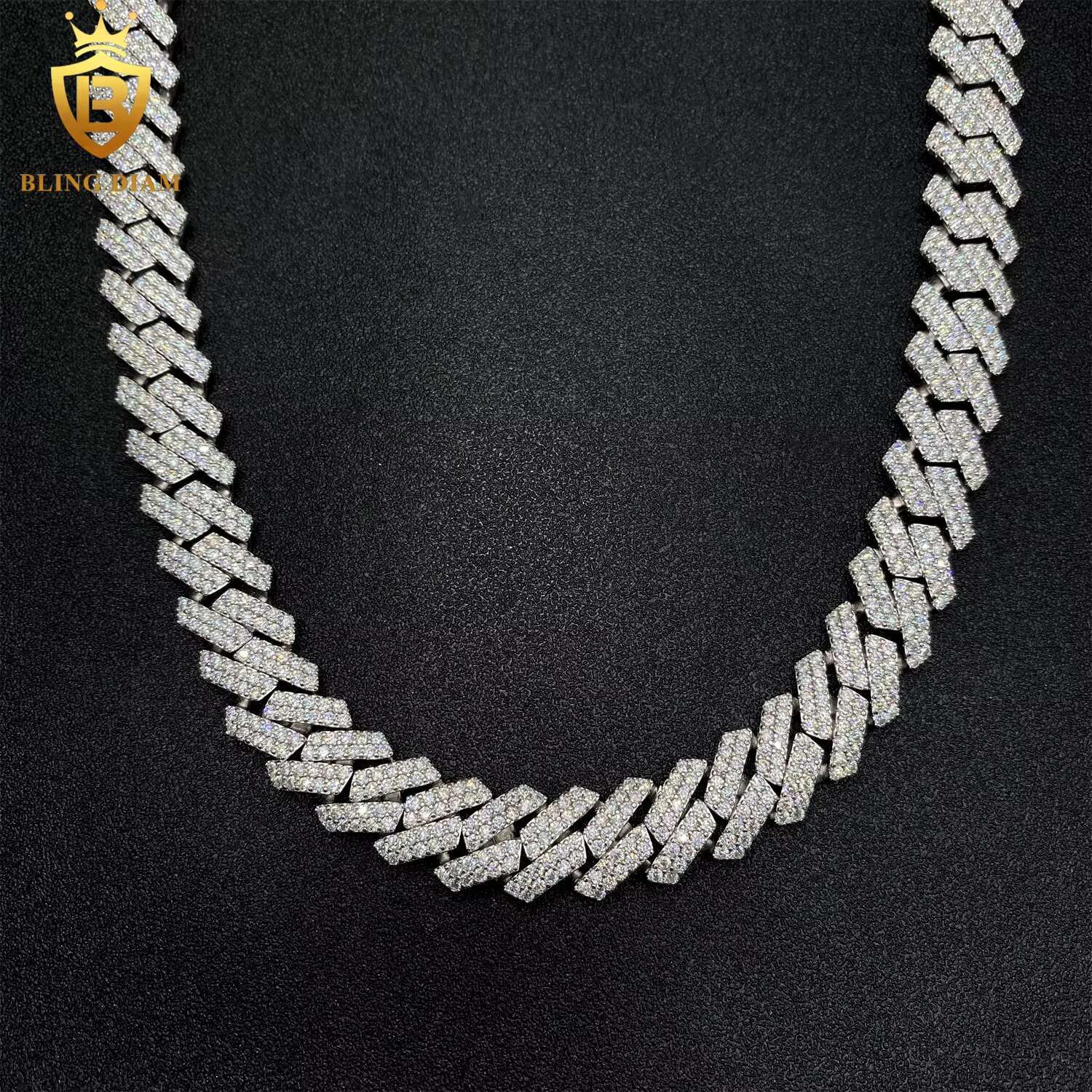 13mm Miami Hip Hop Jewelry Necklace 925 Sterling Silver Moissanite Cuban Link Chain Iced Out Gra Certificate