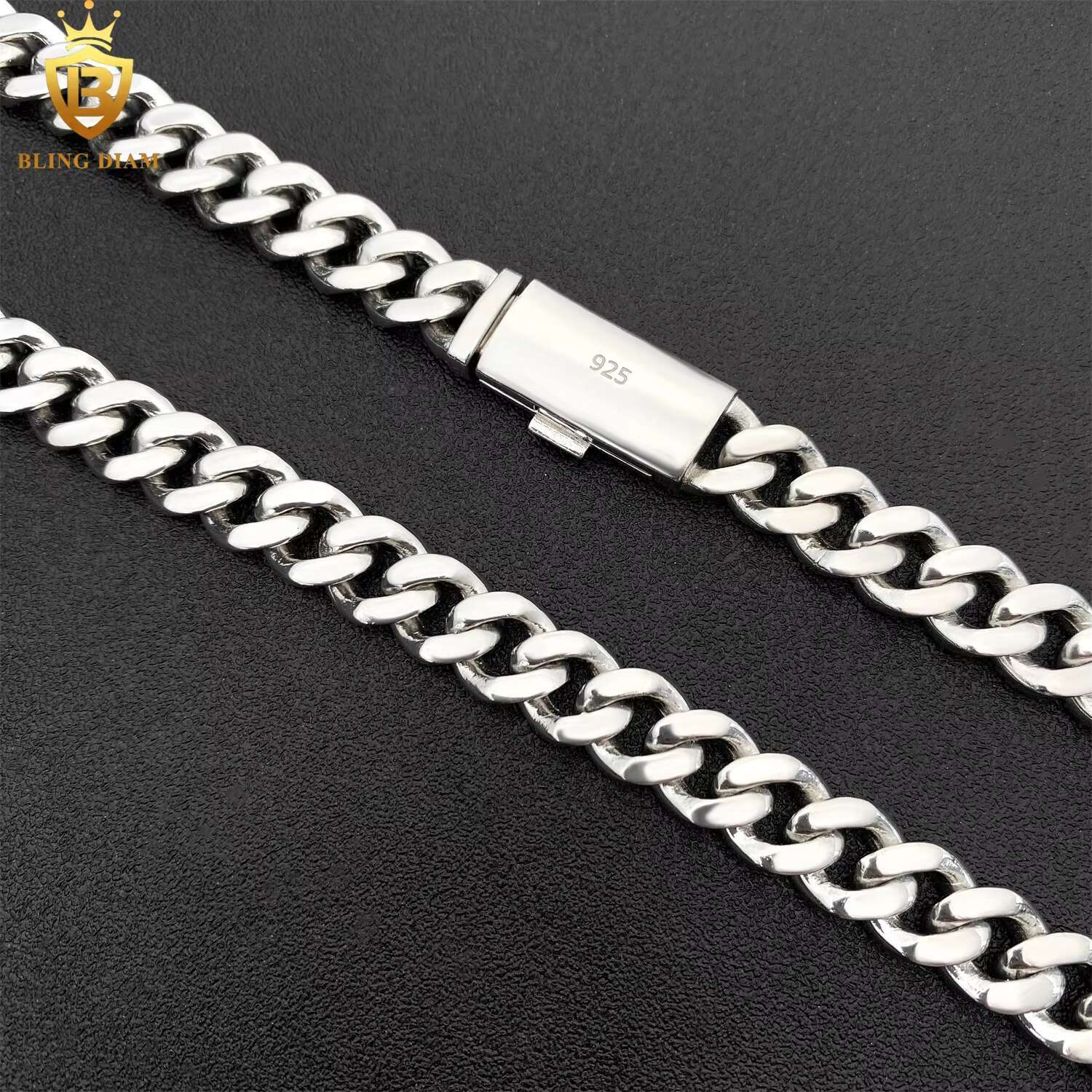 Promotion Hot Sale 10mm 2Rows Hip Hop Miami Jewelry 925 Silver Vvs Moissanite Cuban Link Chain Gra Certificate