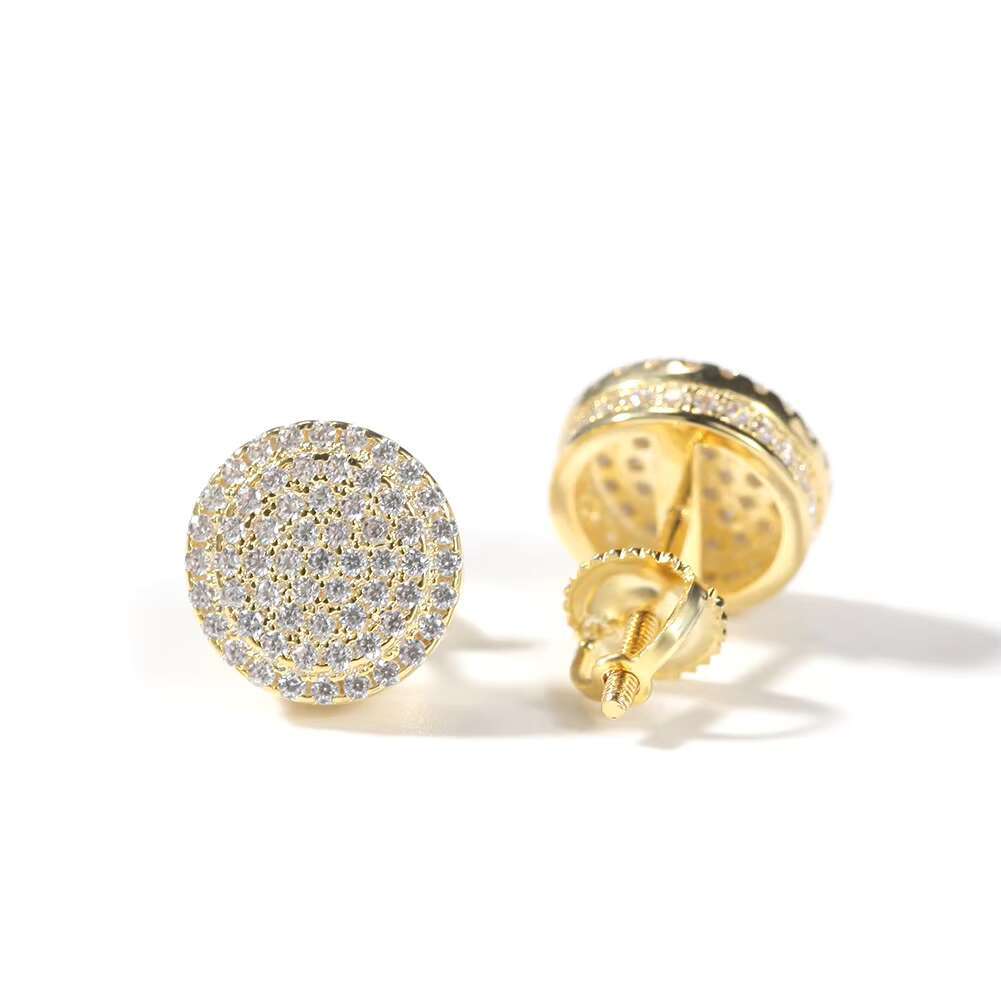 Xingguang High-end Jewelry Round Diamond Ear Stud Vvs Moissanite Plated 18k Gold Sterling Silver 925 Earrings for Women