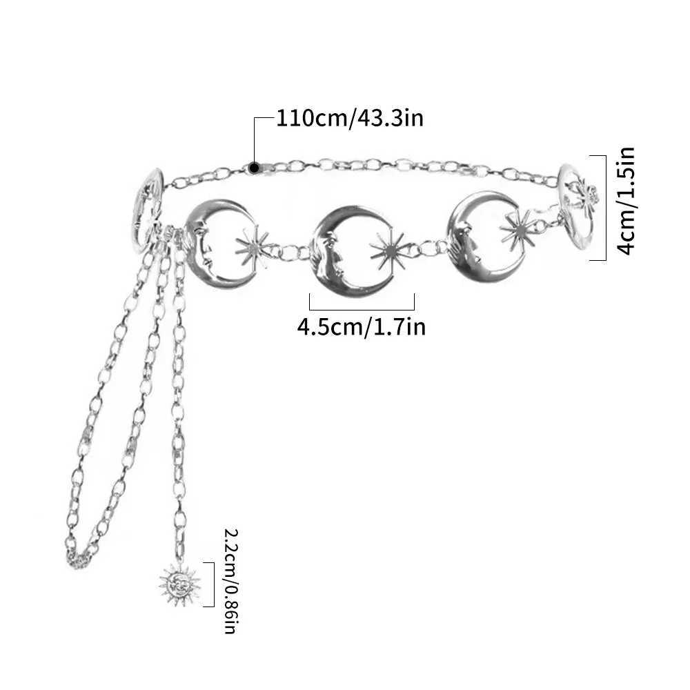 2023 New Body Chain Waist Chain Wen Fashion Sun Moon Metal Waist Chain Punk Spicy Girl Chain Accessories Belt Jewelry Gifts X250410
