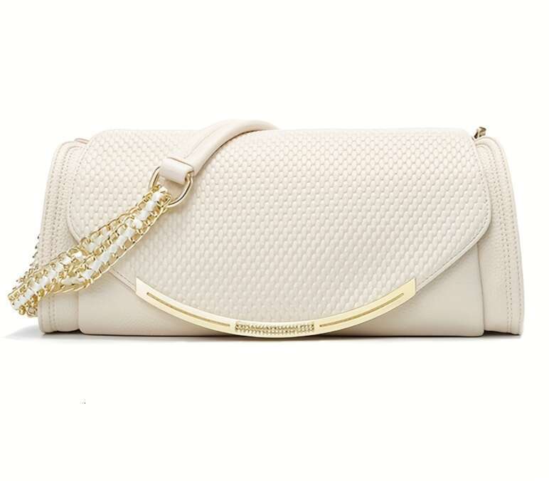 Women Genuine Leather Crossbody Bag With Hardware Elegant Chain Strap Zipper Closure, Golden-Tone Hardware, Structured Round Top & Smooth Edges Luxury