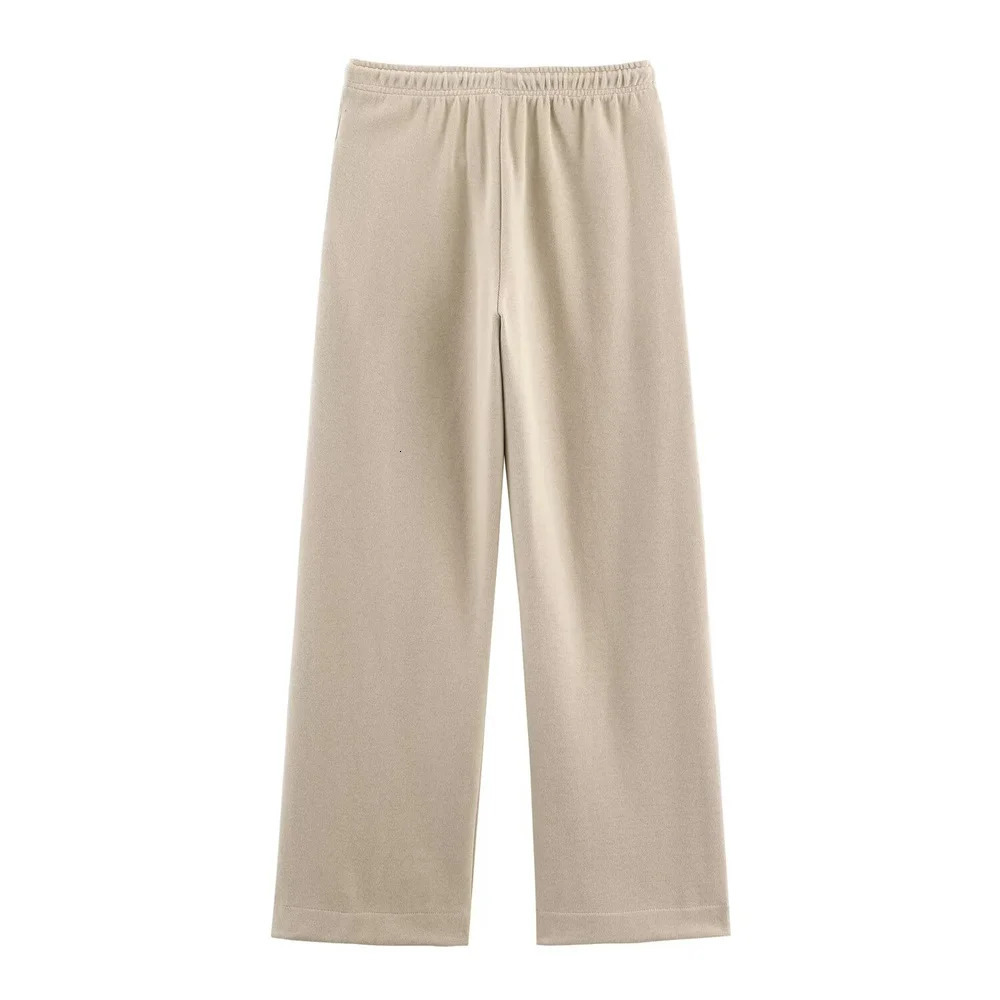 Autumn womens clothing European and American style French fashion soft hooded sweatshirt wide leg pants 251110