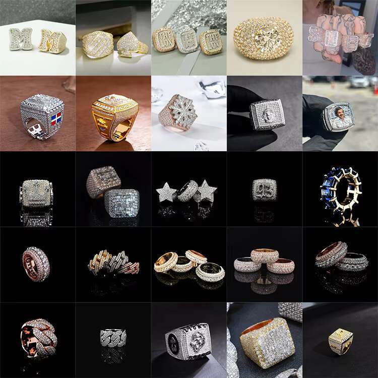 Fast Delivery Factory Price Solid S925 Silver Iced Out VVS Moissanite Diamond Custom Rings Rapper Jewelry for Men Women Ring