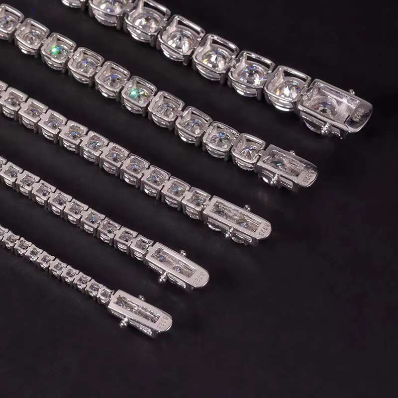 Hot Sale Tennis Chain 2mm-6.5mm 16inch- 24inch Moissanite Prong Setting With Rhodium Plated Hiphop for Man
