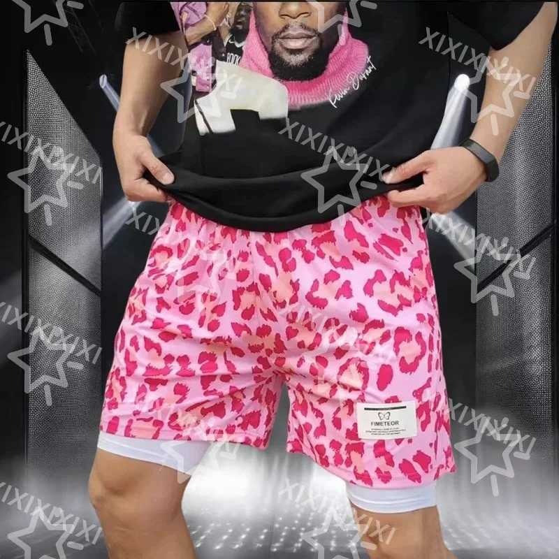 New shorts mens sports shorts 2-in-1 beach shorts summer fitness training jogging shorts breathable X250410