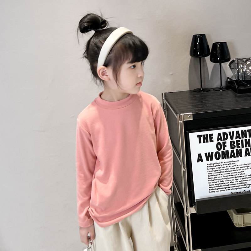 Ddmyshoesvip Children S Cashmere Thermal Underwear Boys Base Shirt Spring And Girls Autumn Clothes Single Piece Top Big Children S Half High Collar Wi
