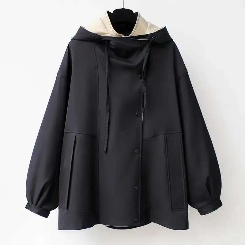 Waist Collection Mid-Length Windbreaker 2025 Korean Version New Women's Spring And Autumn Casual Coat