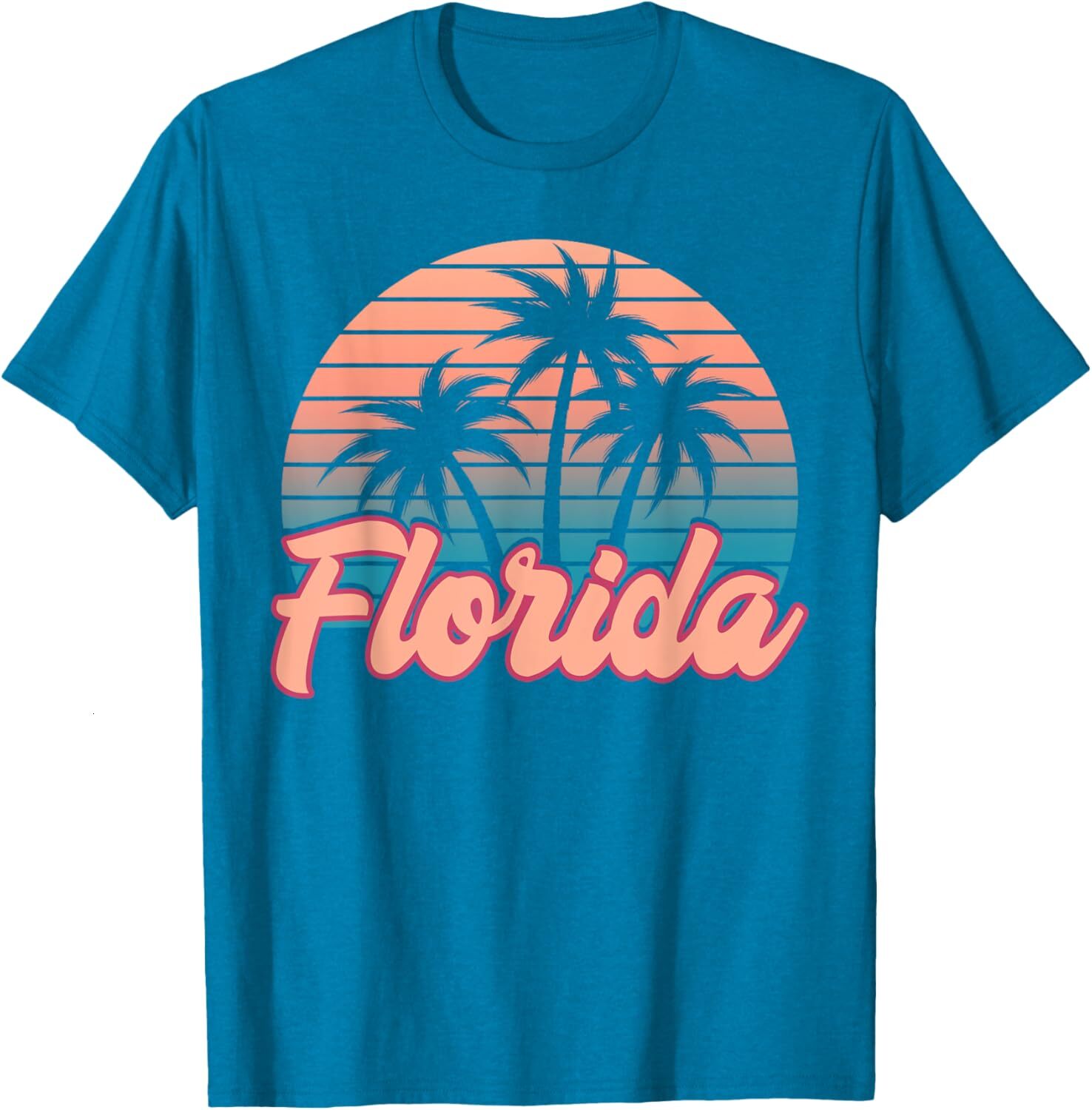 T shirt for Mens Retro Palm Trees Tropical Summer Vibes Florida Graphic Tee Casual Tops Clothes Short sleeve cool
