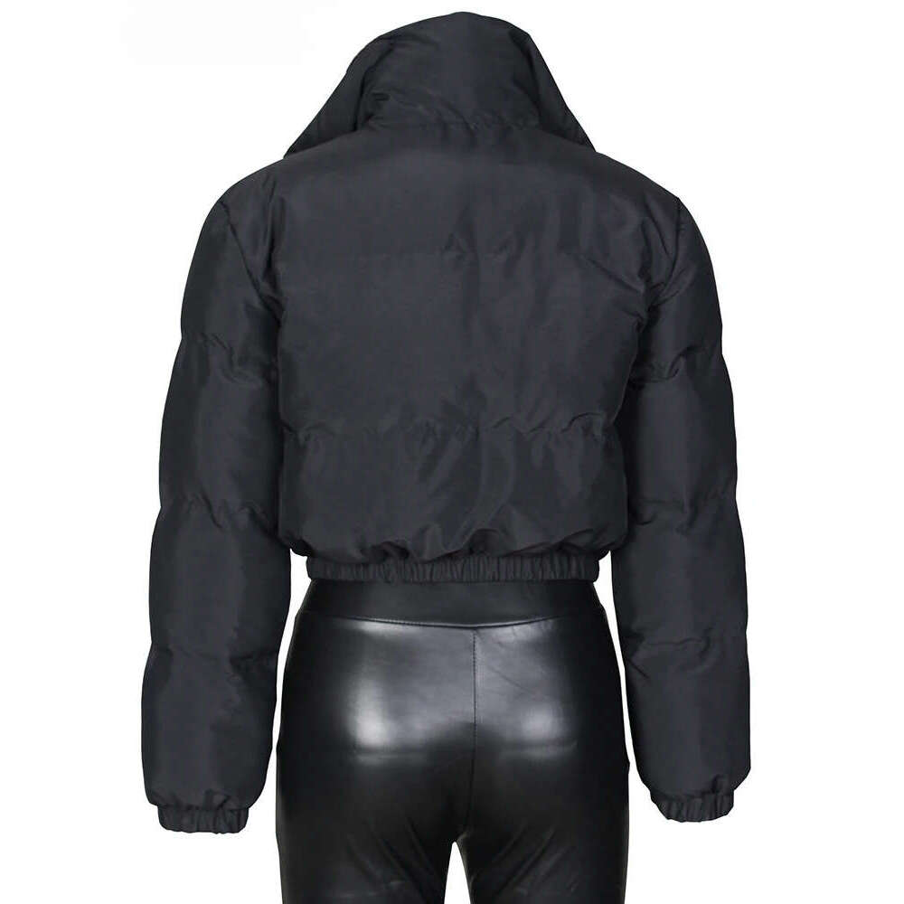 Winter Thick Warm Cotton Down Jacket Women Clothing Gray Zipper Short Puffer Parkas Coats Outwear Female Crop Tops Streetwear