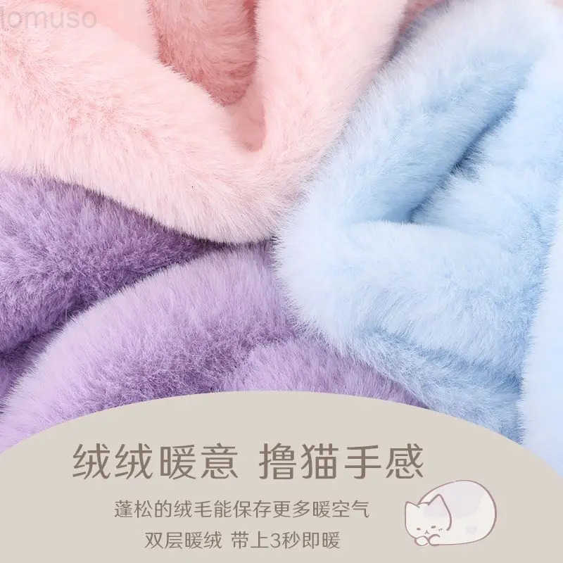 Sanrio Kawaii KUROMI MY MELODY Girls Hat Thickened Plush Autumn and Winter Childrens Warm Winter Cinnamorol Ear Protection Hat H251110