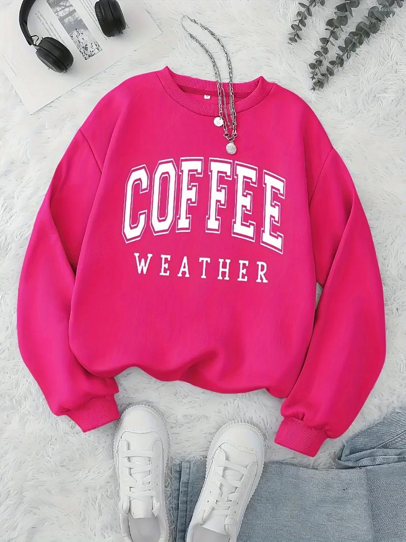 Women's Hoodies Autumn And Winter Loose Casual Comfortable Letter Print Plus Velvet Long Sleeved Round Neck Hoodie Pullover