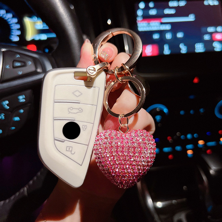 Keychains Metal 3D Cute Love-Heart Handbag Fashion Rhinestone-Crystal Charm Purse Bag Car Key Keyring Keychain Mom-Lover Keychainshop Dhnrf