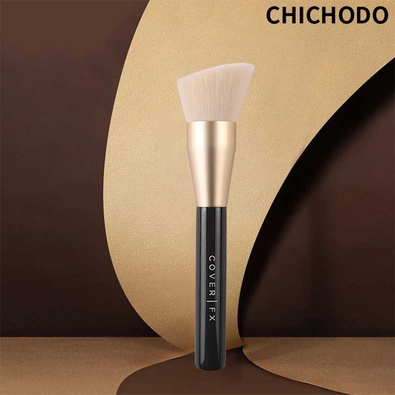 Cover Oblique Angle Sculpting Brush White Soft Fiber Solid Wood Beveled Foundation Make-up Brush Facial Brush Beauty Tool L251110