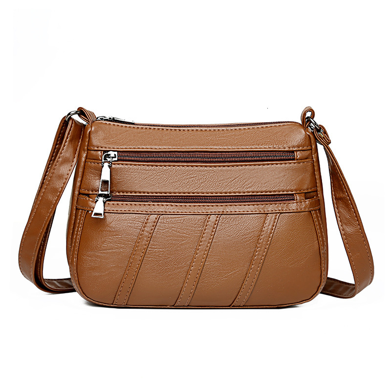 New Soft Leather Texture Women's Fashion Casual Mom Multi-layer Large Capacity Single Shoulder Crossbody Bag