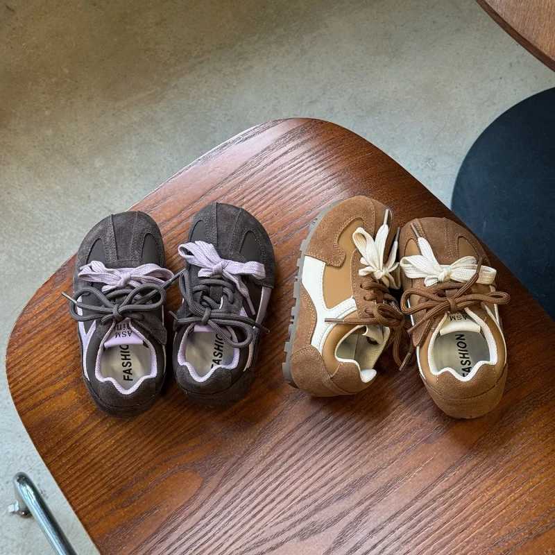 Korean version childrens color blocked shoes 2025 autumn new item boys soft sole casual girls sports shoesT251110