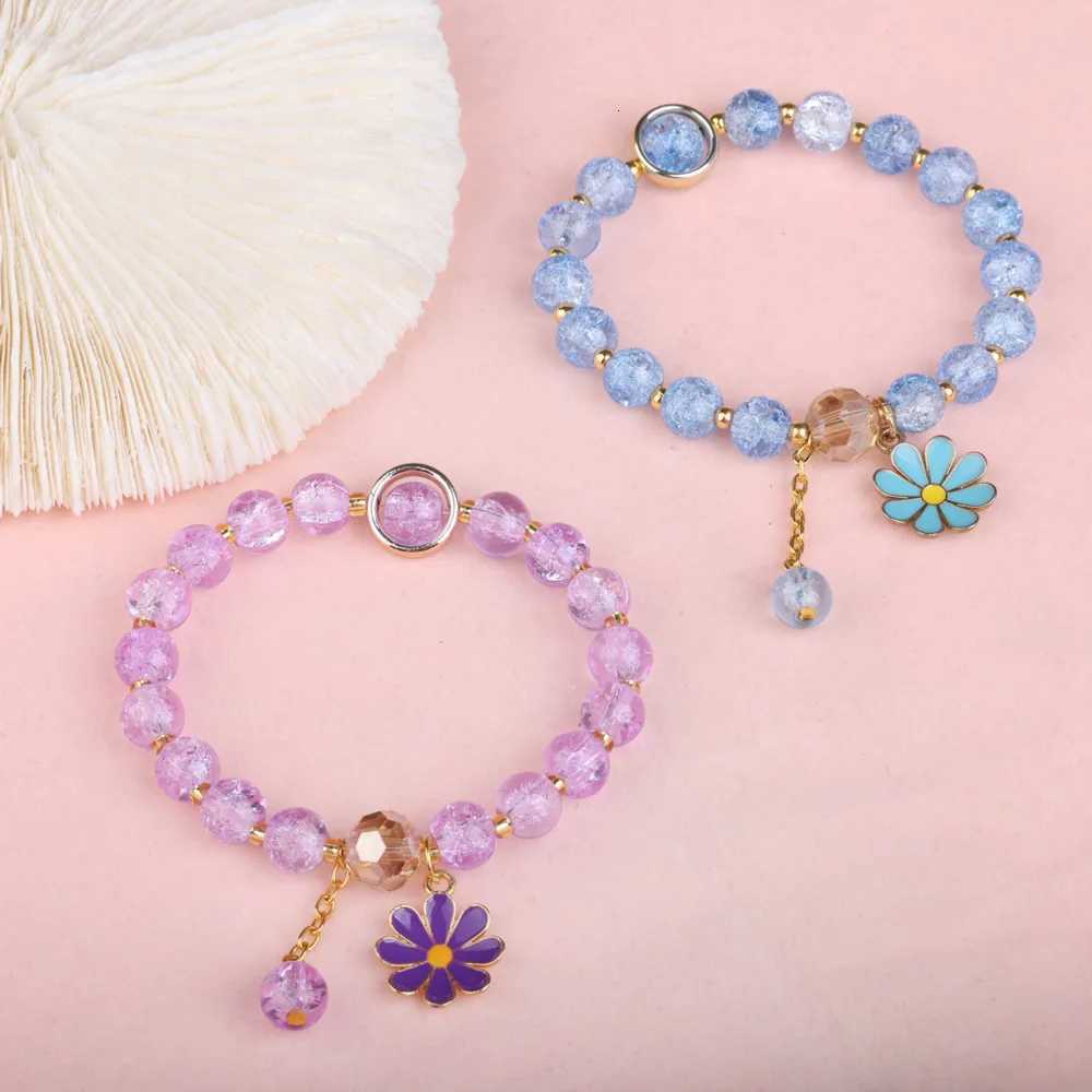 Lucky Popcorn Crystal Bracelet New Korean Daisy Flower Multicolor Glass Beads Bracelets For Women Girl Jewelry Lovely GiftT251110