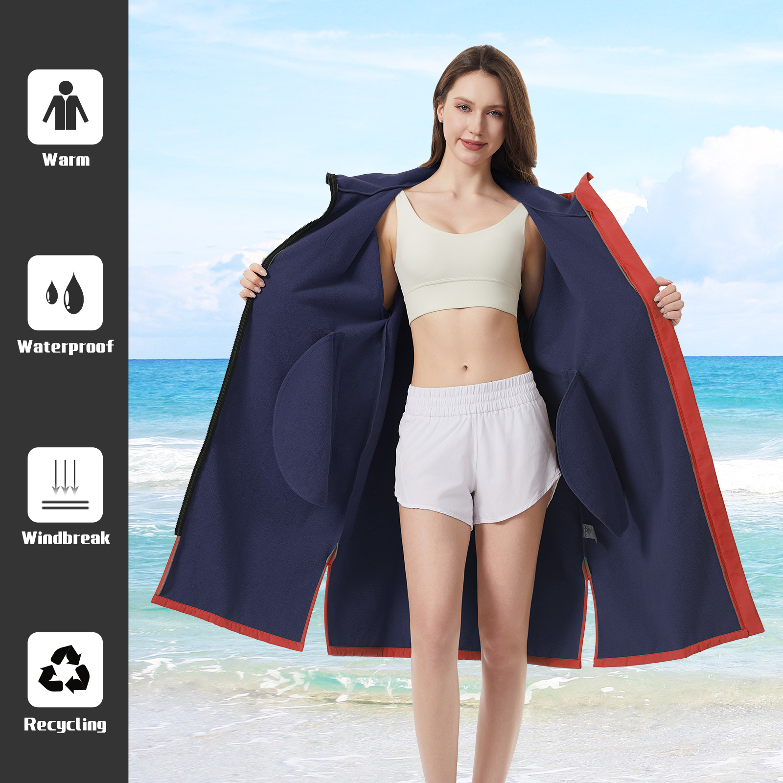 1 Hiturbo soft zipper inner cloak: Composite zipper cloak -110x70