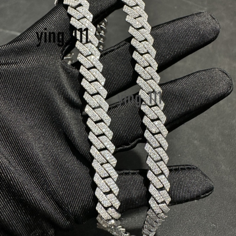 Cuban Chain Necklaces 925 Sterling Silver Cuban Link Chains Mens Iced Out Miami Bling Diamond Hip Hop Jewelry for Women